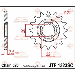 JT Sprockets front sprocket SC 13T, 520