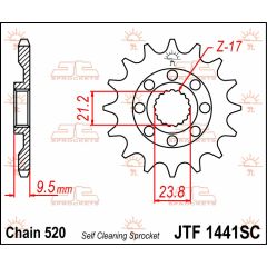 JT Sprockets front sprocket SC 14T, 520