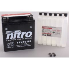 Nitro Battery YTX16-BS maintenance free AGM with gel